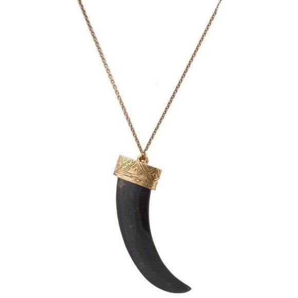 House of Harlow 1960 Black and Gold Pendant Necklace - Picture 1 of 8